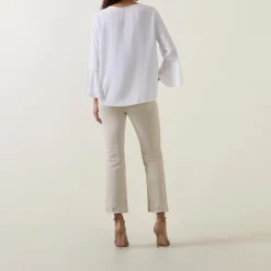 Discount Twisted Fluted-Cuff Blouse Women Tops