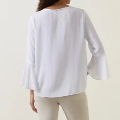 Discount Twisted Fluted-Cuff Blouse Women Tops
