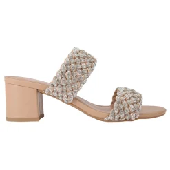 Clearance Twisted Jewelled Mules Women Heels