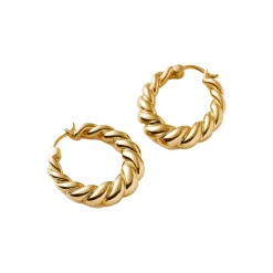 Hot Twisted Tidal Medium Hoop Earrings Women Earrings