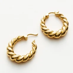 Hot Twisted Tidal Medium Hoop Earrings Women Earrings