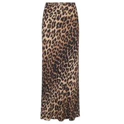 Hot Tyne Leopard Print Satin Skirt Women Skirts