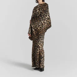 Hot Tyne Leopard Print Satin Skirt Women Skirts