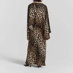 Hot Tyne Leopard Print Satin Skirt Women Skirts