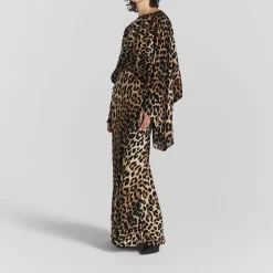 Hot Tyne Leopard Print Satin Skirt Women Skirts