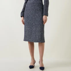 Outlet Vatilar Bouclé Knit Pencil Skirt Women Skirts