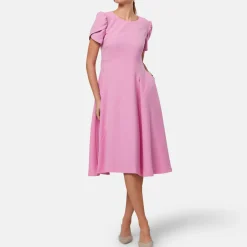 Vera Puff Sleeve Flared Dress Women Dresses