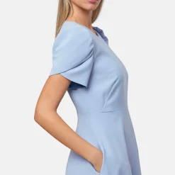 Sale Vera Puff Sleeve Flared Dress Women Dresses
