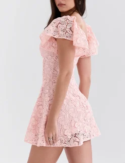 Online Verity Floral Lace Mini Dress Women Dresses