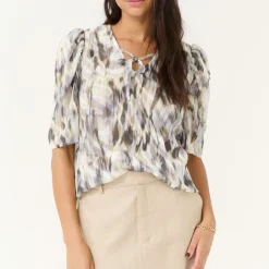 Vicki Printed Blouse Women Tops
