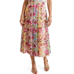 Outlet Vivianne Striped Floral Skirt Women Skirts