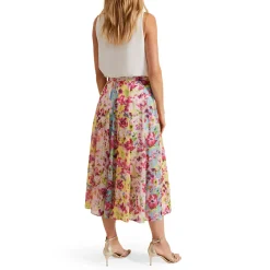 Outlet Vivianne Striped Floral Skirt Women Skirts