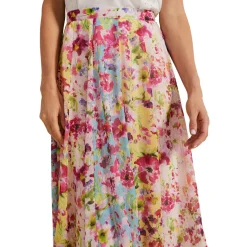 Outlet Vivianne Striped Floral Skirt Women Skirts