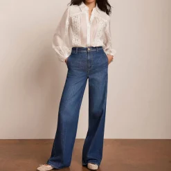 Clearance Washed Wide Leg Jeans Women Denim