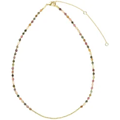 New Watermelon Tourmaline Ibiza Beaded Necklace Women Necklaces