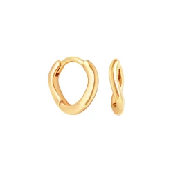 Discount Wave 18k Gold-Plated Huggies Women Earrings