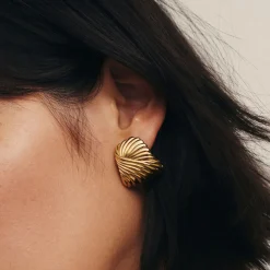 Clearance Wavy Ridge Ripple Earrings Women Earrings