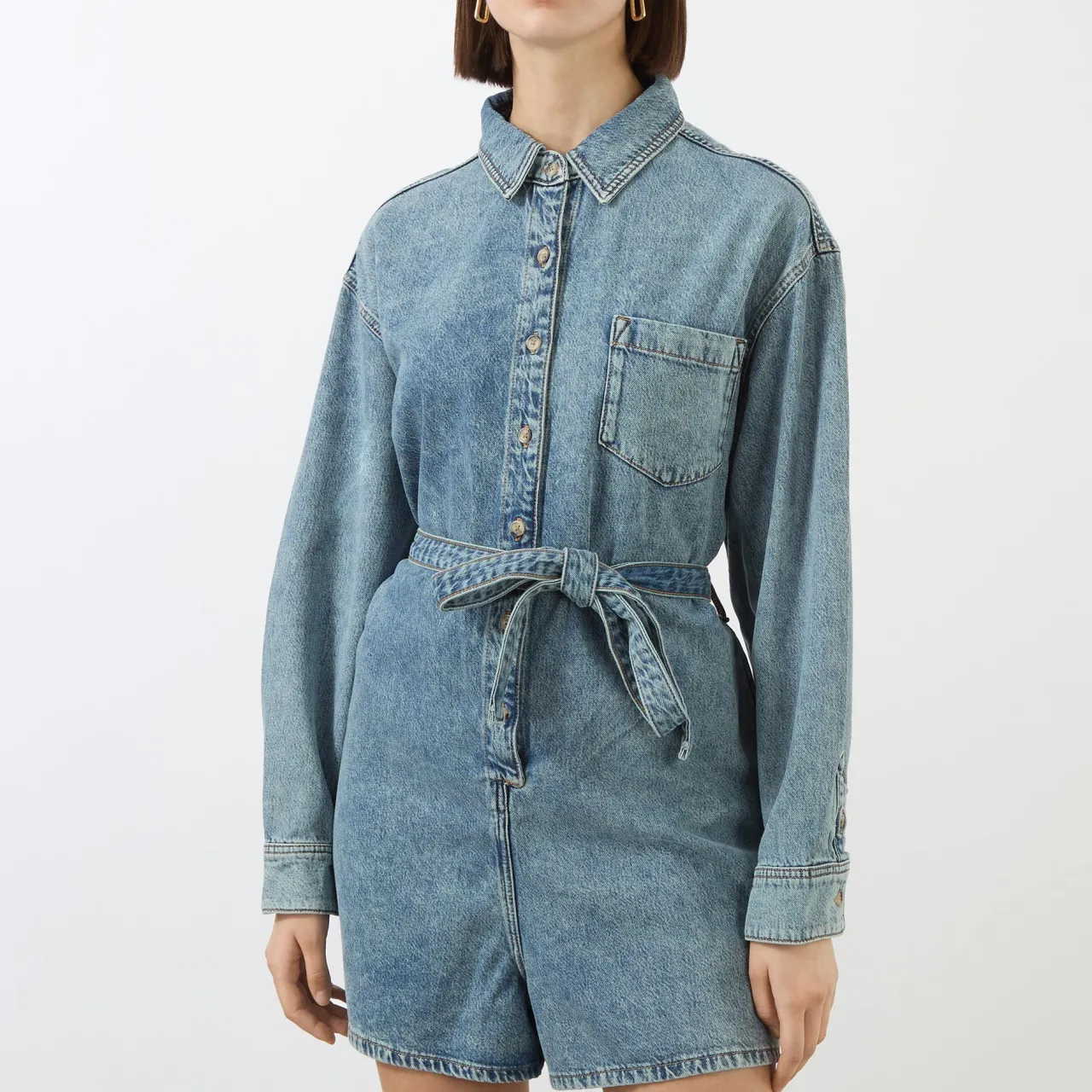 Weightless Denim Playsuit Women Jumpsuits