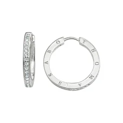 Online White Zirconia Engraved Hoop Earrings Women Earrings