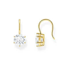 Sale White Zirconia Gold-Plated Drop Earrings Women Earrings