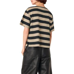Sale Wide Stripe T-Shirt Women Tops