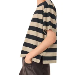 Sale Wide Stripe T-Shirt Women Tops