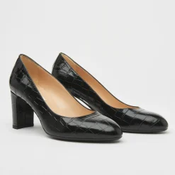 Winola Croc Effect Block Heels Women Heels