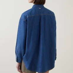 Woodrow Logo Denim Shirt Women Tops