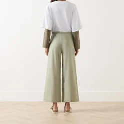 Discount Woven Wide Leg Trousers Women Trousers & Shorts
