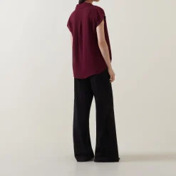 Outlet Wrap Draped Blouse Women Tops