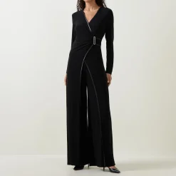 Sale Wrap Wide Leg Jumpsuit Women Jumpsuits