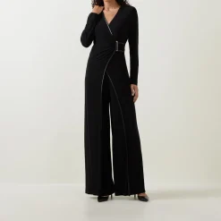 Sale Wrap Wide Leg Jumpsuit Women Jumpsuits