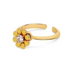 Hot Yellow Flower Revolving Ring Women Rings