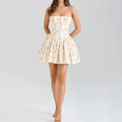 Ysabella Floral Mini Flared Sundress Women Dresses