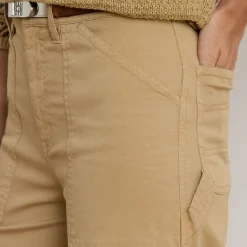 Clearance Yurshane Stretch Cropped Wide Leg Chinos Women Trousers & Shorts