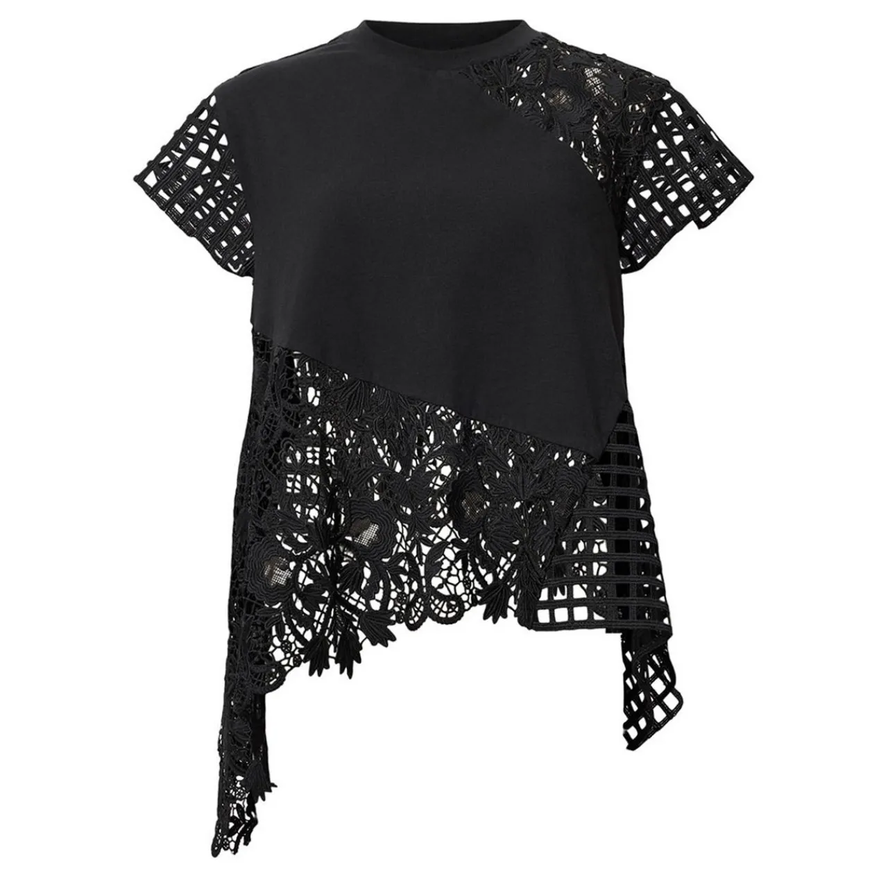 Hot Zala Asymmetric Crochet Top Women Tops