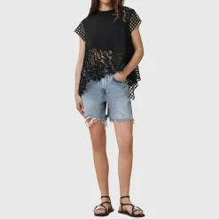 Hot Zala Asymmetric Crochet Top Women Tops