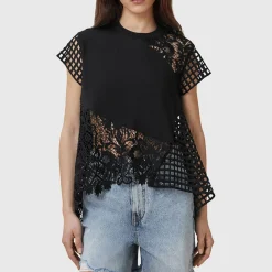 Hot Zala Asymmetric Crochet Top Women Tops