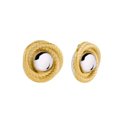 Hot Zara Twisted Two-Tone Stud Earrings Women Earrings