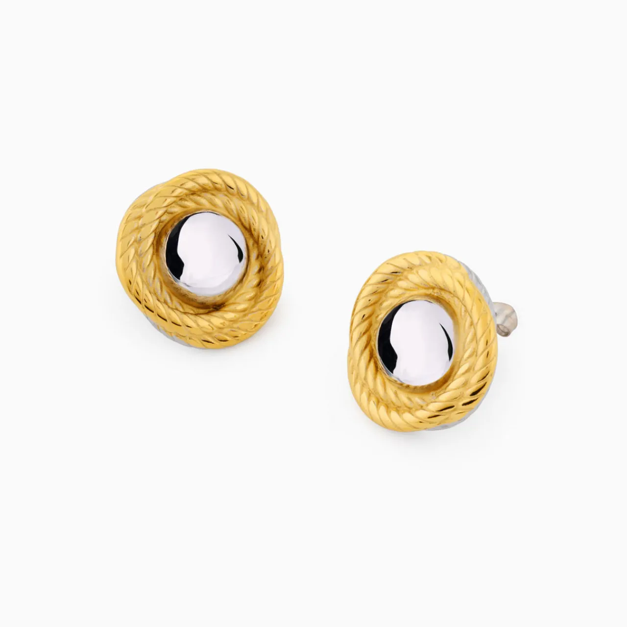 Hot Zara Twisted Two-Tone Stud Earrings Women Earrings