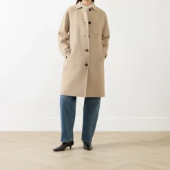 Sale Zenone Single-Breasted Wool Coat Women Coats & Jackets