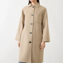 Sale Zenone Single-Breasted Wool Coat Women Coats & Jackets