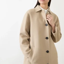 Sale Zenone Single-Breasted Wool Coat Women Coats & Jackets