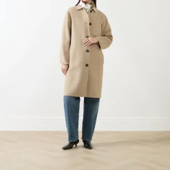 Sale Zenone Single-Breasted Wool Coat Women Coats & Jackets