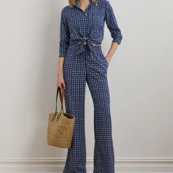 Ziakash Geo-Print Wide Leg Trousers Women Trousers & Shorts