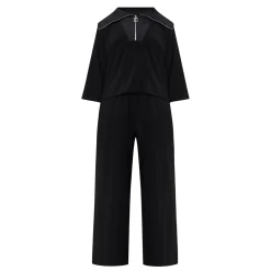 Hot Zip-Detail Wide Leg Jumpsuit Women Jumpsuits