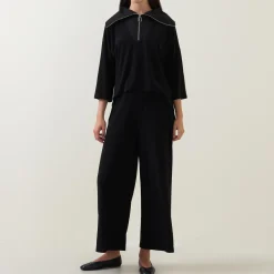 Hot Zip-Detail Wide Leg Jumpsuit Women Jumpsuits