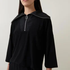 Hot Zip-Detail Wide Leg Jumpsuit Women Jumpsuits