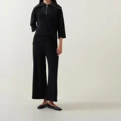 Hot Zip-Detail Wide Leg Jumpsuit Women Jumpsuits