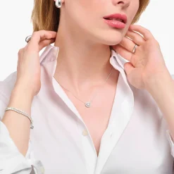 Outlet Zirconia Halo Pedant Necklace Women Necklaces